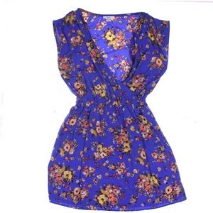 Bariii Dress Empire Waist Womens Sz XS blue Floral